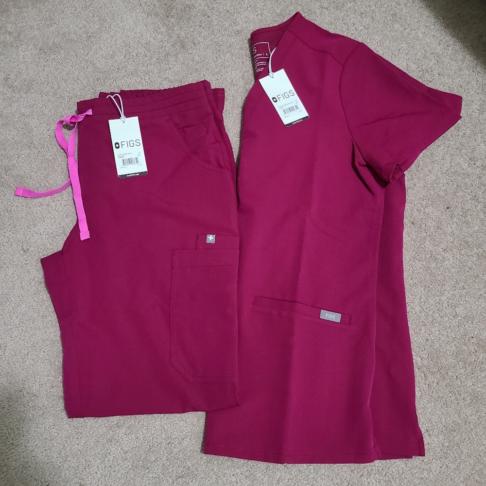 FIGS - Dark Magenta scrub set